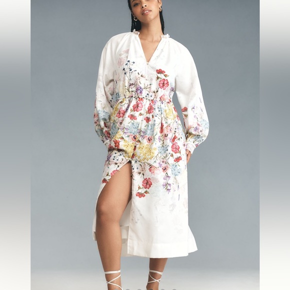 NWT | Let Me Be Long-Sleeve V-Neck Floral
A-Line Midi Dress Size 2X - Picture 5 of 11